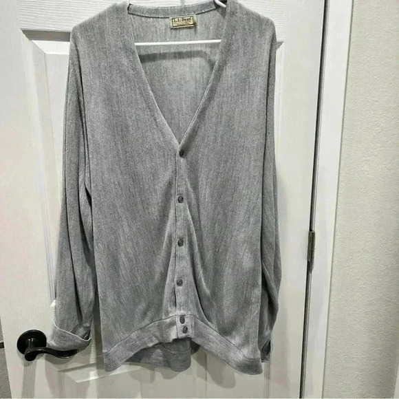 L.L BEAN VINTAGE 80’s Grandpa Cardigan amazing vintage cond. Grey button … - Picture 4 of 9